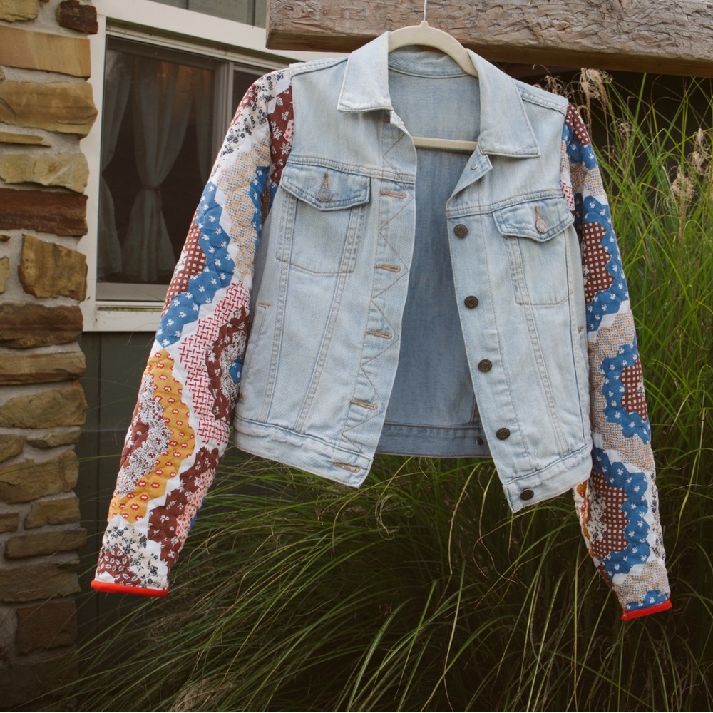 Quilt denim jacket